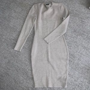 Heathered Tan Express Tight Midi Dress